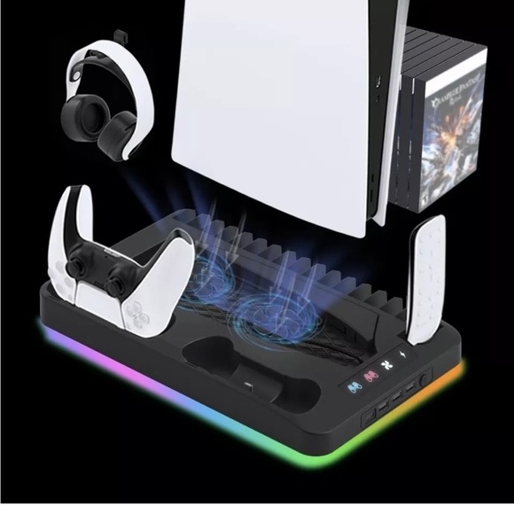 Multi-Function cooling and charging station for Ps5 - Picture 1 of 6